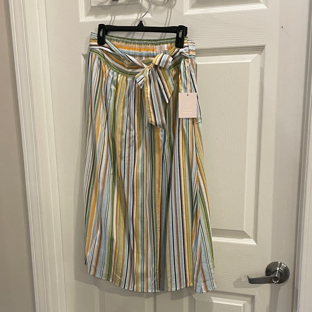 LC Lauren Conrad Colorful Striped A-Line Skirt